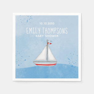 Baby shower Waterverf Nautical Ship Whimsical Servet
