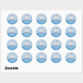Baby shower Waterverf Nautical Whimsical Ship Ronde Sticker (Vel)