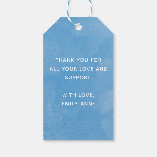 Baby shower Waterverf Nautisch Dank je wel Cadeaulabel (Achterkant)