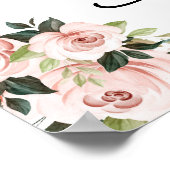 Baby shower Waterverf Oh Deer Pink Floral Welkom Poster (Hoek)