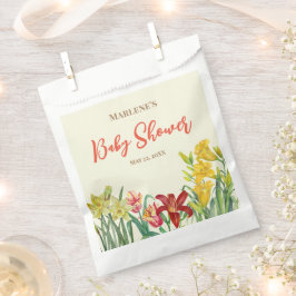 Baby shower Waterverf Oranje gele lentevloer Bedankzakje