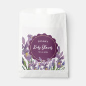 Baby shower Waterverf Paars Irises Botanisch Bedankzakje (Voorkant)