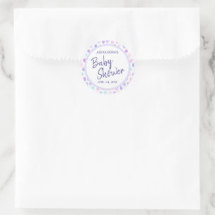 Baby shower Waterverf Paarse Partij voor Sticker