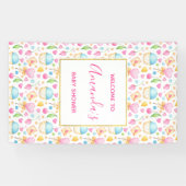 Baby shower Waterverf Patroon Spandoek (Horizontaal)