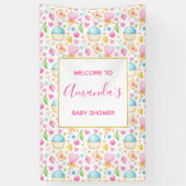 Baby shower Waterverf Patroon Spandoek (Verticaal)