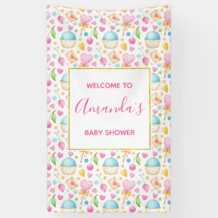 Baby shower Waterverf Patroon Spandoek
