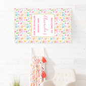 Baby shower Waterverf Patroon Spandoek (Insitu)