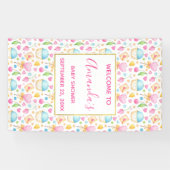 Baby shower Waterverf Patroon Spandoek (Horizontaal)