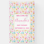 Baby shower Waterverf Patroon Spandoek (Verticaal)