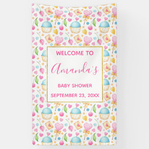 Baby shower Waterverf Patroon Spandoek