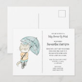 Baby shower Waterverf per post bevestigen Uitnodiging Briefkaart (Voorkant / Achterkant)