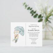 Baby shower Waterverf per post bevestigen Uitnodiging Briefkaart (Staand voorkant)