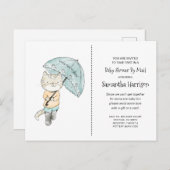 Baby shower waterverf per post uitnodiging briefkaart (Voorkant / Achterkant)