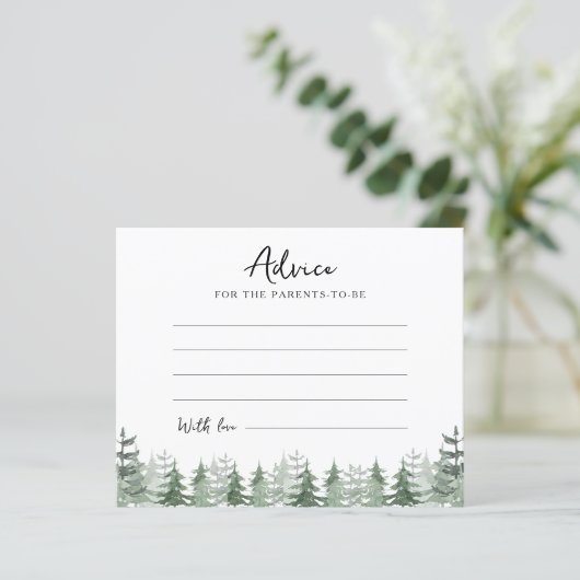 Baby shower Waterverf Pine-tree Advies voor Ouder (Staand voorkant)