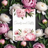 Baby shower Waterverf pioenen kaarten en geschenke Poster