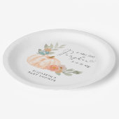 Baby shower Waterverf pompoen Papieren Bordje (Gekanteld)