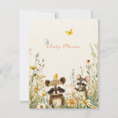 Baby shower Waterverf Racoon Muis Vlinders Kaart (Voorkant)