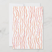 baby shower Waterverf Roze Flamingo Leaf Stripe Kaart (Achterkant)