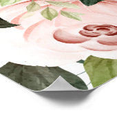 Baby shower Waterverf Roze Floral Welkom Poster (Hoek)