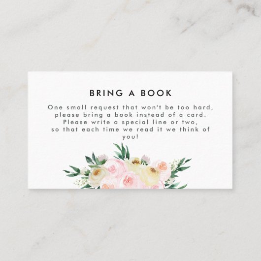 Baby shower waterverf roze girale game visitekaartje (Achterkant)