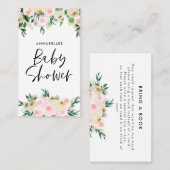 Baby shower waterverf roze girale game visitekaartje (Voorkant / Achterkant)