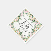 Baby shower waterverf roze girale vorm servet (Hoek)