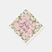 Baby shower waterverf roze girale vorm servet (Hoek)