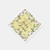 Baby shower waterverf roze girale vorm servet (Hoek)