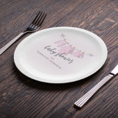 Baby shower Waterverf roze meisje waslijn Papieren Bordje