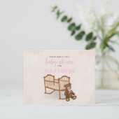 Baby shower Waterverf Roze Roze met flesjes Briefkaart (Staand voorkant)