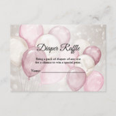 Baby shower Waterverf Roze Wit Ballonnen Feest Informatiekaartje (Voorkant)