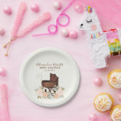 Baby shower Waterverf Rustic Greenery Floral Papieren Bordje (Feest)