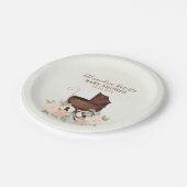 Baby shower Waterverf Rustic Greenery Floral Papieren Bordje (Gekanteld)