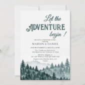 Baby shower waterverf rustige bosmontat kaart (Voorkant)