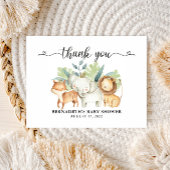 Baby Shower Waterverf Safari Dieren Bedankt Briefkaart