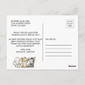 Baby shower Waterverf Safari Dieren Hartelijk dank Briefkaart (Achterkant)