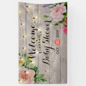 Baby shower Waterverf Succulente Planten Wit hout Spandoek (Verticaal)