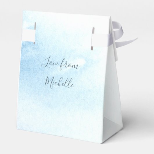 Baby shower Waterverf Swan Bedankdoosjes (Achterkant)