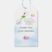 Baby shower Waterverf Swan Cadeaulabel (Voorkant)