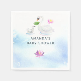 Baby shower Waterverf Swan Servet