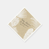Baby shower Waterverf Tropical Leaf Coastal Kraft Servet (Hoek)