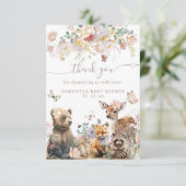 Baby shower waterverf van bosland bedankkaart (Staand voorkant)