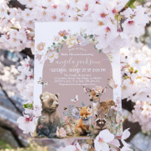 Baby shower waterverf van bosland