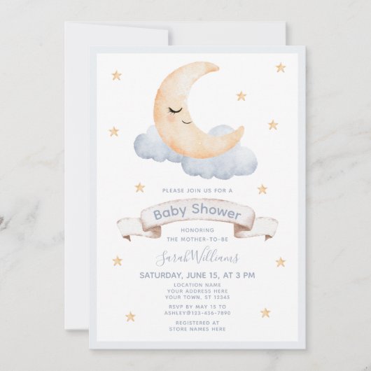 Baby shower Waterverf van pasta's en sterren Kaart (Voorkant)