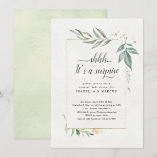Baby shower Waterverf van surrogaatparen Kaart