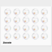 Baby shower Waterverf vlinderbloem Dank u wel Ronde Sticker (Vel)