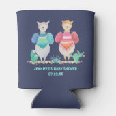 Baby shower Waterverf voor Llama en Cacti Blikjeskoeler (Achterkant)