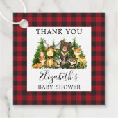 Baby shower Waterverf Woodland Dieren Rustiek Bedankjes Labels (Voorkant)