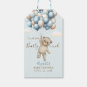 Baby Shower – “We Can Bearly Wait” Bear with ballo Cadeaulabel (Voorkant)