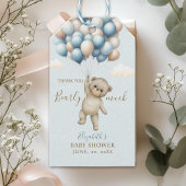 Baby Shower – “We Can Bearly Wait” Bear with ballo Cadeaulabel